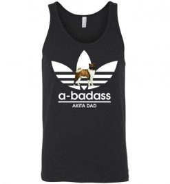 $24.95 – A-Badass Akita Dad T-Shirts Gift for Dog Lovers Unisex Tank