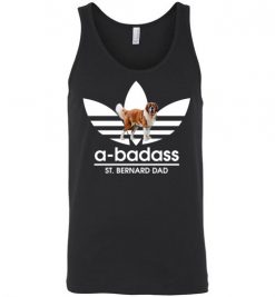 $24.95 – A-Badass St Bernard Dad T-Shirts Gift for Dog Lovers Unisex Tank