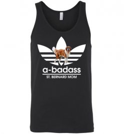 $24.95 – A-Badass St Bernard Mom T-Shirts Gift for Dog Lovers Unisex Tank