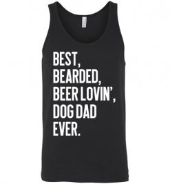 $24.95 – Funny Bearded Beer Lovin' Dog Dad Shirts Beer Lover Dog Owner Gift Unisex tank