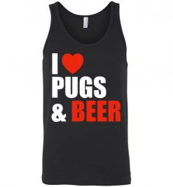 $24.95 – Pug Dog Owners Gift I Love Beer & Pugs Unisex Tank