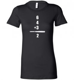 $19.95 – Double Play Baseball 6 4 3 2 T-Shirts Baseball Gift Lady T-Shirt