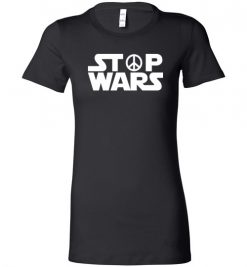 $19.95 – Stop Wars, Anti War - Pacifist, Peace Sign Lady T-Shirt