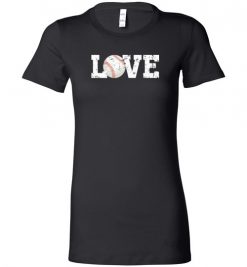 $19.95 – Love Baseball Graphic T-Shirts Gift for Baseball Mom Lady T-Shirt