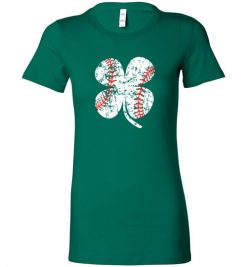 $19.95 – Baseball Shamrock T-Shirts Gift for St Patricks Day Lady T-Shirt