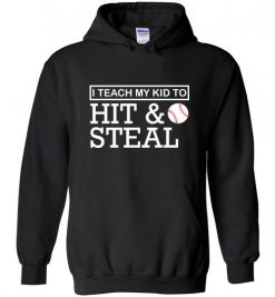 $32.95 – Teach My Kids To Hit Funny Baseball Mom, Baseball Dad Hoodie