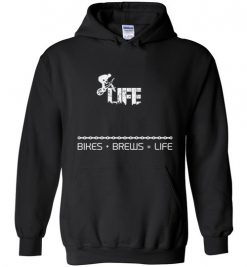 $32.95 – Bikes and Brews Funny Cyclist Life Hoodie