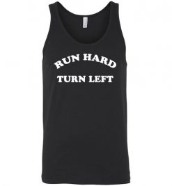 $24.95 – Run Hard Turn Left Funny Baseball Unisex Tank