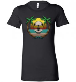 $19.95 – Skull Beach Retro graphic Lady T-Shirt