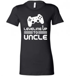 $19.95 – Funny Gamer Birth Announcement Tee Shirts, Leveling Up To Uncle Lady T-Shirt