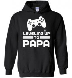 $32.95 – Funny Gamer Birth Announcement Tee Shirts, Leveling Up To Papa Hoodie