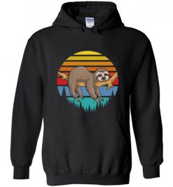 $32.95 – Lazy Sloth Retro Sunset Graphic Hoodie