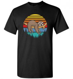 $18.95 – Lazy Sloth Retro Sunset Graphic T-Shirt