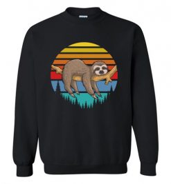 $29.95 – Lazy Sloth Retro Sunset Graphic Sweatshirt