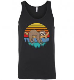 $24.95 – Lazy Sloth Retro Sunset Graphic Unisex Tank