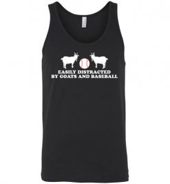 $24.95 – Easily Distracted by Goats and Baseball Funny Goats Lovers Unisex Tank