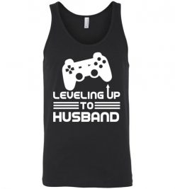 $24.95 – Funny Gamer Engagement Tee Shirts, Leveling Up To Husband Unisex Tank