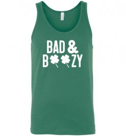 $24.95 – Women's St Patty's Day Shirt - Bad and boozy Funny drinking shirt gift for St. Patricks day Unisex tank