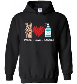 $32.95 – Peace Love Sanitize Stay Healthy 2020 Funny Hoodie