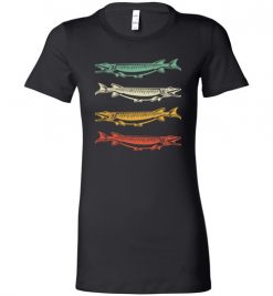 $19.95 – Cool Retro 70s 80s Inspired Muskie Fish T-Shirts Gift for Fisherman Lady T-Shirt