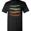 $18.95 – Cool Retro 70s 80s Inspired Muskie Fish T-Shirts Gift for Fisherman T-Shirt