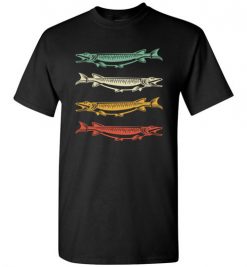 $18.95 – Cool Retro 70s 80s Inspired Muskie Fish T-Shirts Gift for Fisherman T-Shirt