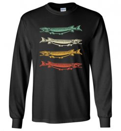 $23.95 – Cool Retro 70s 80s Inspired Muskie Fish T-Shirts Gift for Fisherman Long Sleeve T-Shirt