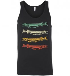 $24.95 – Cool Retro 70s 80s Inspired Muskie Fish T-Shirts Gift for Fisherman Unisex Tank