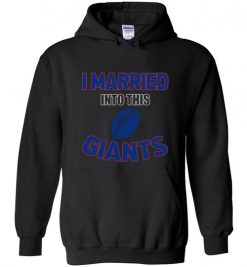 $18.95 – I Married Into This New York Giants Funny Football NFL T-Shirt, Hoodie, Tank, Long Sleeve, Ugly Christmas Sweater.