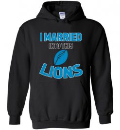 $18.95 – I Married Into This Detroit Lions Funny Football NFL T-Shirt, Hoodie, Tank, Long Sleeve, Ugly Christmas Sweater