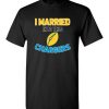 $18.95 – I Married Into This Los Angeles Chargers Funny Football NFL T-Shirt, Hoodie, Tank, Long Sleeve, Ugly Christmas Sweater