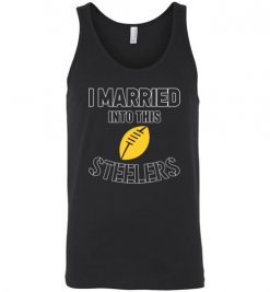 $18.95 – I Married Into This Pittsburgh Steelers Funny Football NFL T-Shirt, Hoodie, Tank, Long Sleeve, Ugly Christmas Sweater