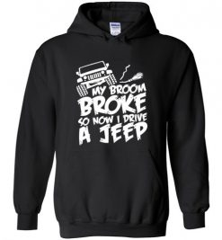 Jeep Lover's Halloween T-Shirt - 'My Broom Broke, So Now I Drive a Jeep!'