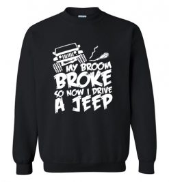 Jeep Lover's Halloween T-Shirt - 'My Broom Broke, So Now I Drive a Jeep!'